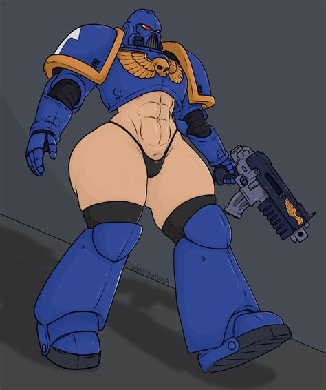 Rule 34 Abs Absurdres Adeptus Astartes Bolter Bottomless Firearm Genderbend Genderbender