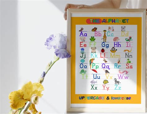 Colorful Alphabet Poster, Educational Wall Art Printable, Homeschool ...