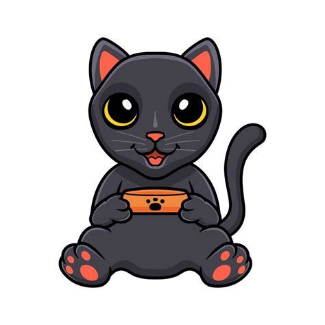 Cute bombay cat cartoon holding food bowl 16613900 Vector Art at Vecteezy