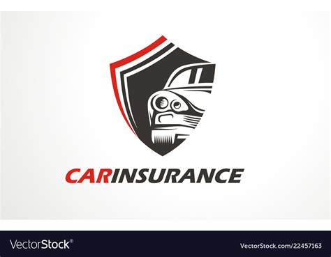 Graphic icon or logo for car insurance Royalty Free Vector