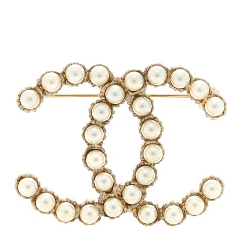 Chanel Pearl Cc Brooch Gold Fashionphile