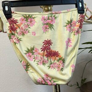 Xhilaration Swim Vintage Y2k Yellow And Pink Flower Bikini Set
