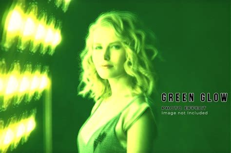 Premium PSD | Green glowing night vision green filter photo effect add on