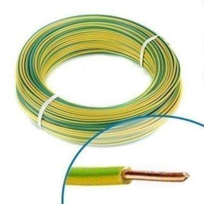 Fil HO7V U 1 x 1 5 mm² 100 m vert et jaune 882408 Electricité et