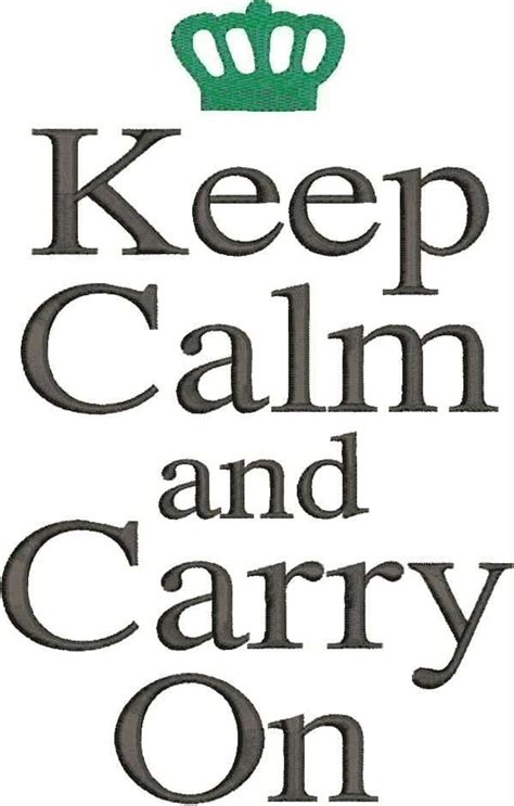 Keep Calm and Carry on Machine Embroidery Design - Etsy