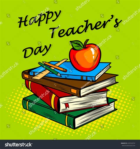 Teachers Day Card Pop Art Style Stock Illustration 630703574 | Shutterstock