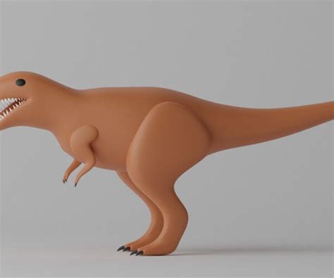 Artstation Cartoon Tyrannosaurus T Rex 1 3d Model Resources Rex 3d Model Cartoon