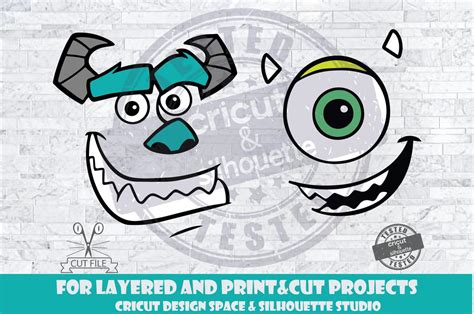 Monsters Inc Svg Mike And Sully Svg Design Files For Cricut Etsy