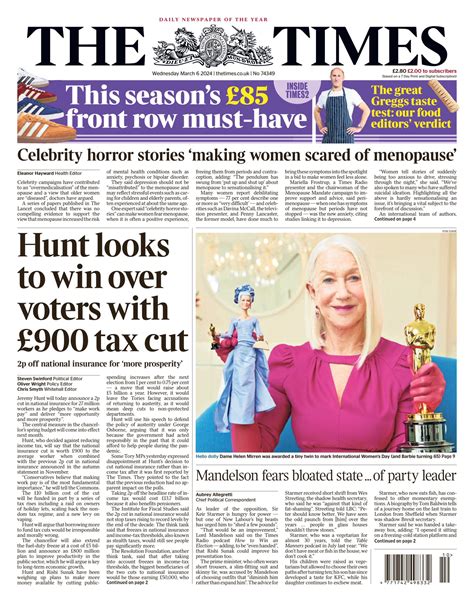 Times Front Page 6th Of March 2024 Tomorrow S Papers Today