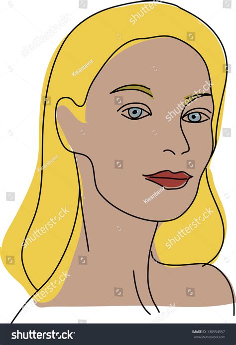 Portrait Illustration Beautiful Sexy Blonde Woman Stock Vector Royalty Free