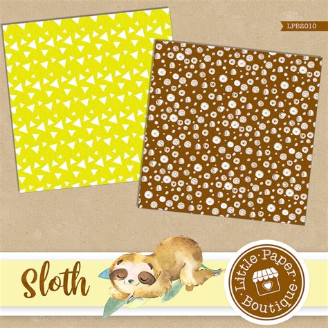 Sloths Digital Papers Cute Sloths Sloths Pattern Summer Etsy