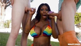 Ebony Mystique Is Sucking Two Dicks Outdoors Porn Movies 3Movs