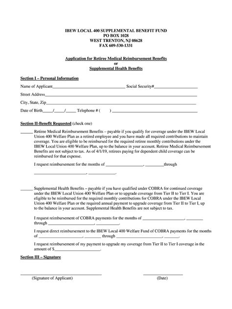 Fillable Online Ibew Local Supplemental Benefit Fund Form Docx Fax