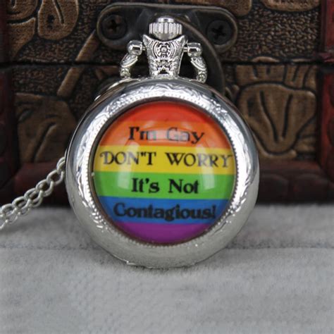 LGBT Pride Pocket Watch Necklace Various Designs Queerks