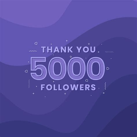 Premium Vector Thank You 5000 Followers Greeting Card Template For