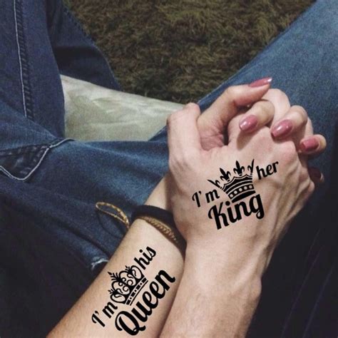 Matching Couple Tattoos King And Queen