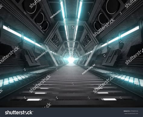 3d Illustration Futuristic Design Spaceship Interior Stock Illustration ...