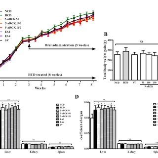 Effects Of Urck And Ellagic Acid Ea On Body And Organ Weights In