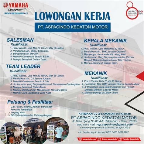 Pt Aspacindo Kedaton Motor Membuka Loker Sebagai Salesmen Team Leader