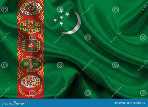 High Detailed Flag Of Turkmenistan National Turkmenistan Flag Asia