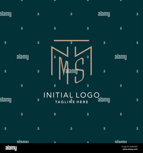 Luxury Modern MS Logo Monogram With Geometric Monoline Style Vector