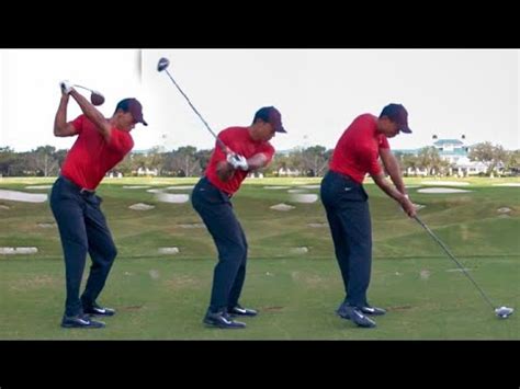 Tiger Woods Golf Swing DRIVER SEQUENCE DTL Full Speed SLOW MOTION