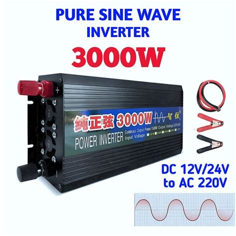 Inverter Pure Sine Wave 3000 Watt DC 12V 24V To AC 220V Power Inventer