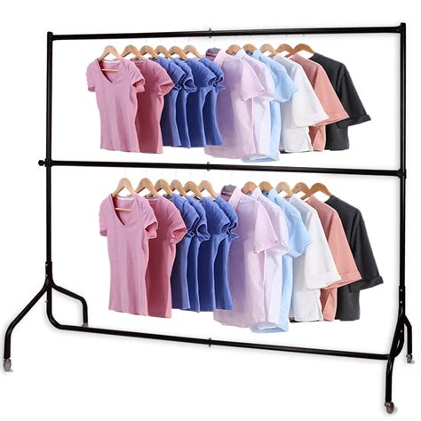 Voilamart 2 Tier Heavy Duty Clothes Rail 6FT Double Garment Hanging