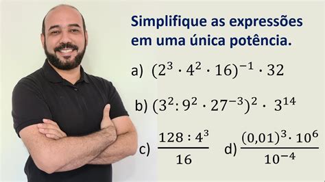 Potencia O Simplifique As Express Es Em Uma Nica Pot Ncia Youtube