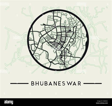 Abstract Bhubaneswar City Map - Illustration as EPS 10 File Stock ...