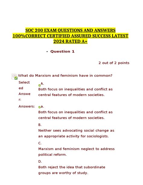 Soc 200 Exam Questions And Answers 100correct Certified Assured Success Latest 2024 Rated