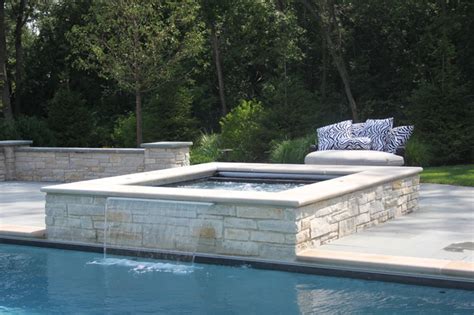 Rectangular Pool with Raised Spa - Traditional - Pool - Chicago - by ...