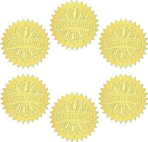 Amazon Craspire Pcs Gold Foil Embossed Stickers Excellence Star