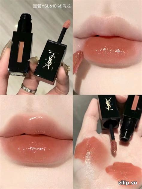 Son Kem YSL Vinyl Cream Lip Stain 610 Nude Champion Màu Cam Nude Vilip Shop Mỹ phẩm chính hãng
