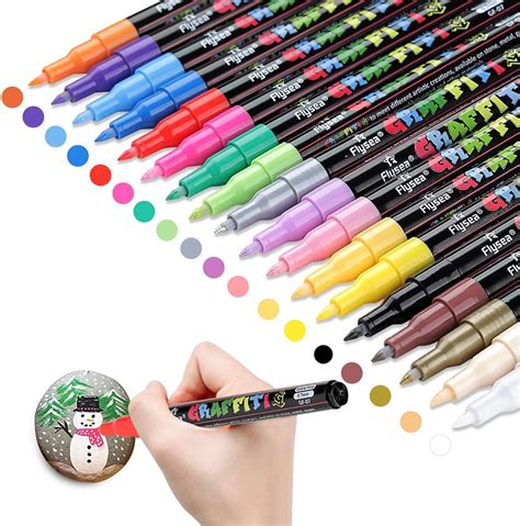 RATEL Peinture Acryliques Stylos 28 Couleurs Marqueur Peinture