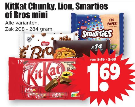 Kitkat Chunky Lion Smarties Of Bros Mini Aanbieding Bij Dirk