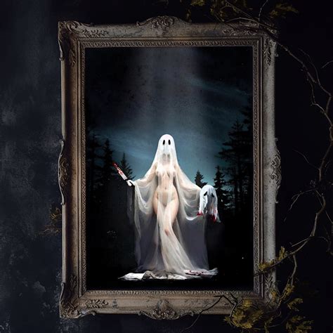 Nude Ghost Naked Art Print Horror Art Sexy Ghost Halloween Decor