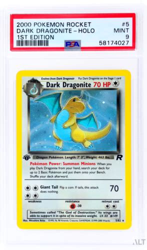 Pokemon Team Rocket St Edition Holo Dark Dragonite Psa Mint