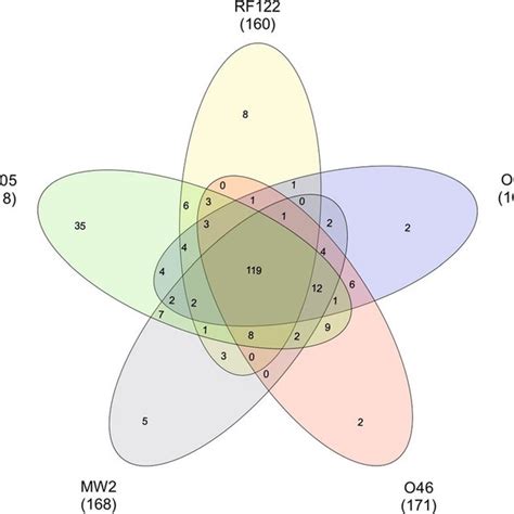 Venn Diagram Of Proteins Identified In Evs From S Aureus Strains Mw