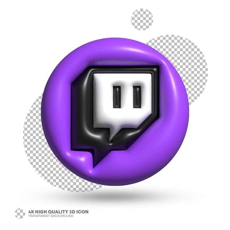 Premium PSD | Colorful glossy 3d render of twitch icon for social media ...