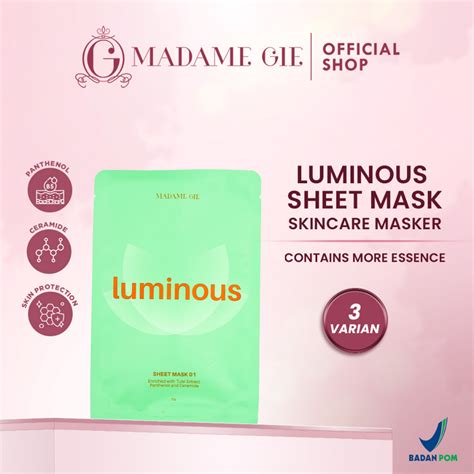 Jual Madame Gie Luminous Sheet Mask Skincare Masker Wajah Shopee