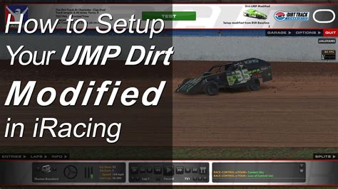 Iracing Ump Dirt Modified Setup Guide Youtube