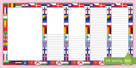 European Flags Page Borders Twinkl Ks2 Teacher Made