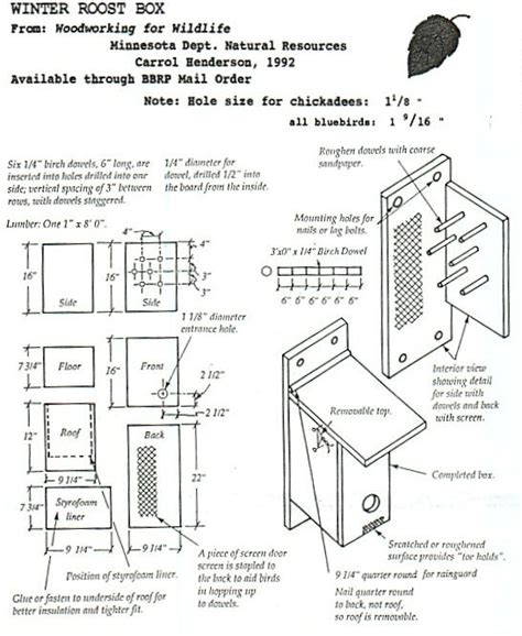 Winter Roost Box Sialis Org Info On Bluebirds Other Small Cavity