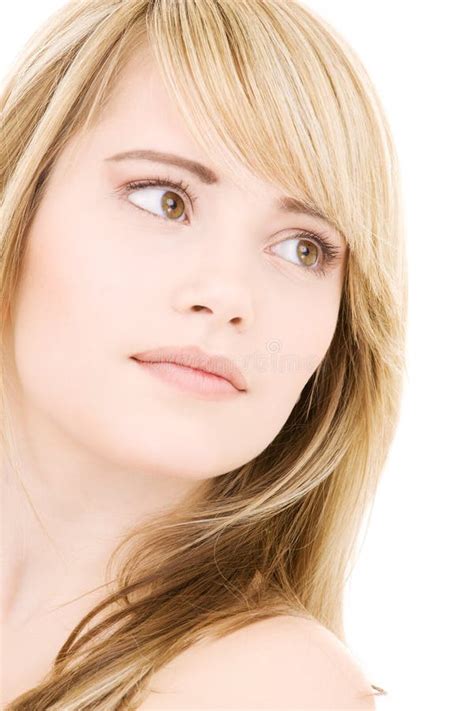 Lovely Blonde Over White Stock Image Image Of Lovely
