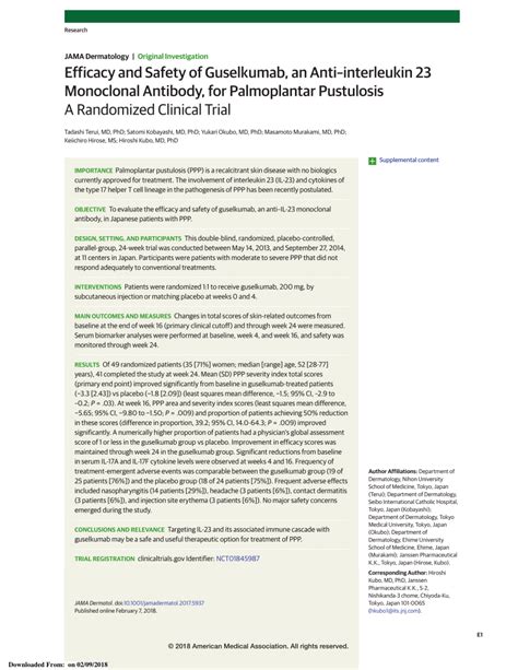 Pdf Efficacy And Safety Of Guselkumab An Anti Interleukin 23 Monoclonal Antibody For