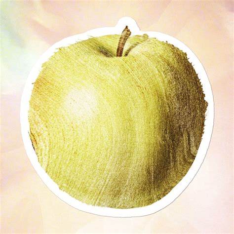 Hand Drawn Green Apple Sticker Free Psd Rawpixel