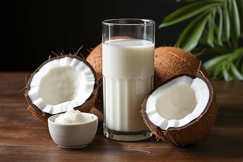 Premium Photo | Coconut Milk on White