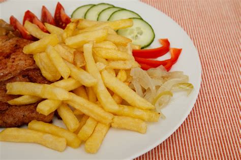 french fries   plate  stock photo public domain pictures