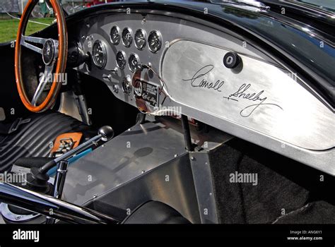 "Shelby Cobra ^1995 interior, signed on ^glovebox by Carrol Shelby ...